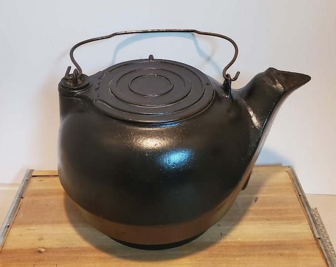 Antique Cast Iron Kettle With Swivel Lid and Bird Spout Etsy