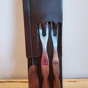Vintage Cutco Kitchen Utensil Set: Forks & Spatula with Bakelite Case