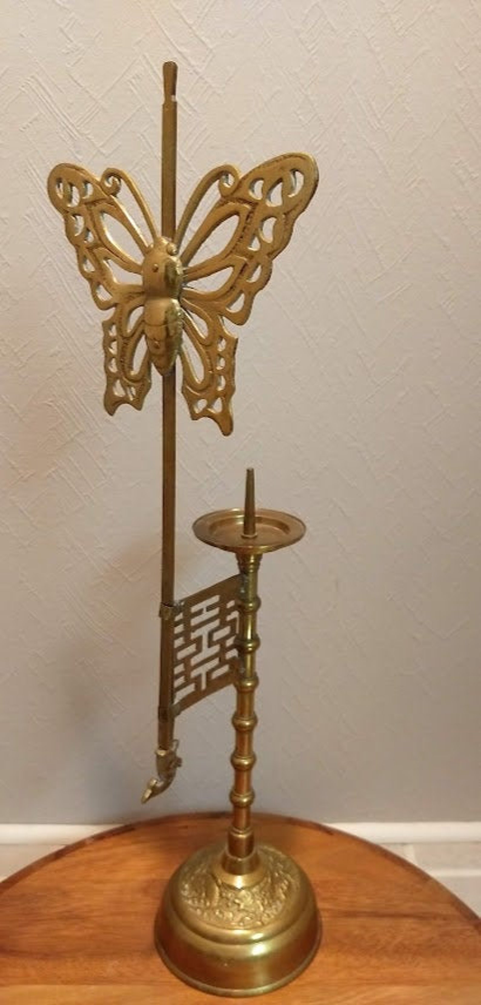 Antique Korean Choson Etched Brass Candle Holder with Etsy