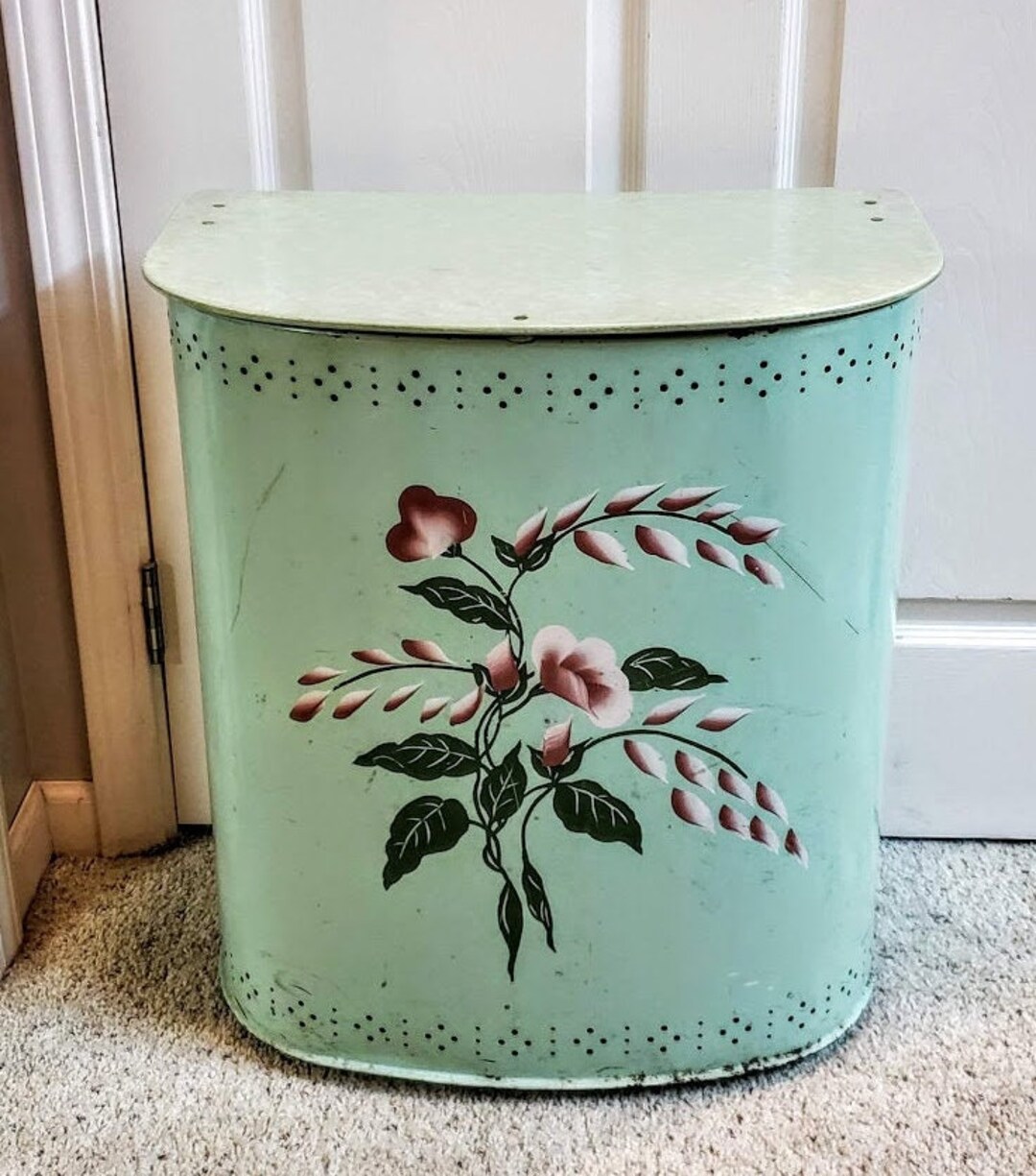 Vintage MCM Detecto Tole Metal Laundry Hamper Laundry Basket Etsy