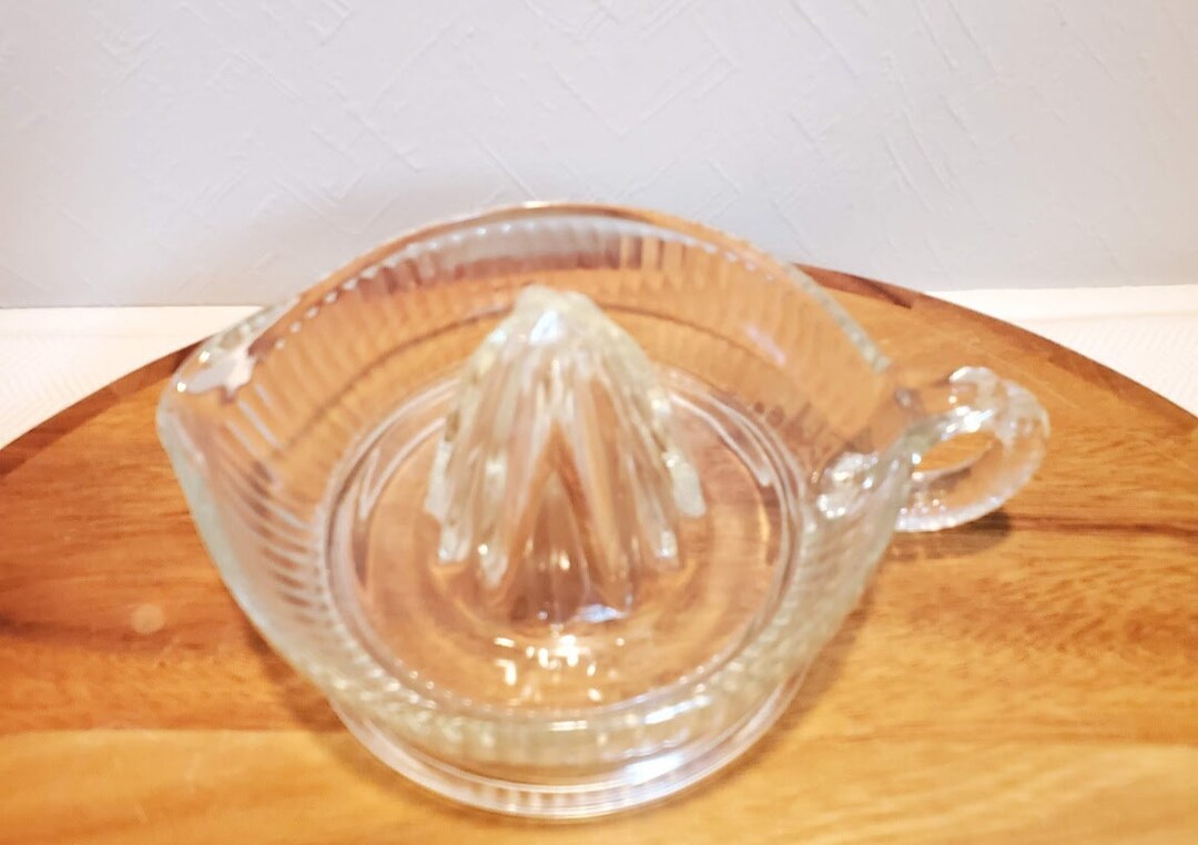 Presse-agrumes Vintage En Verre Transparent à Rainures - Style Cottage Core Et Ferme