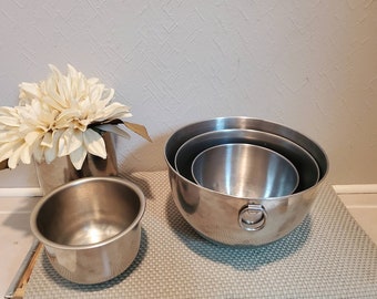 Revere Ware Stainless Steel D-Ring Mixing Bowls - Set of 4