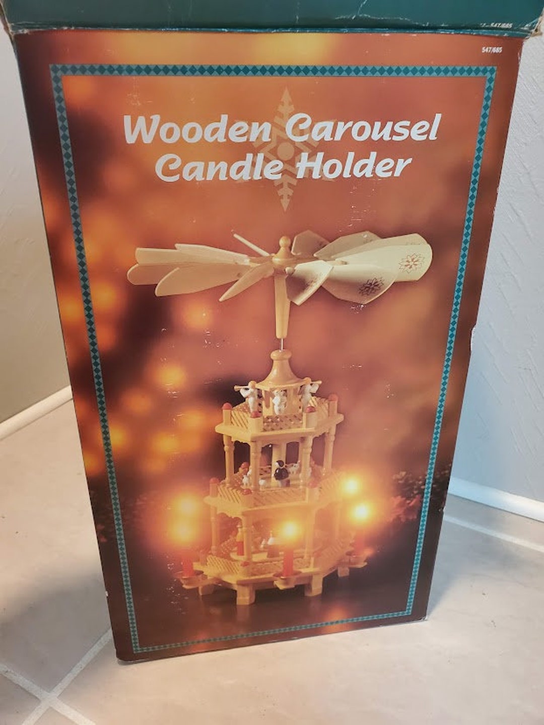 Vintage Wooden Carousel Candle Holder in Original Box Etsy