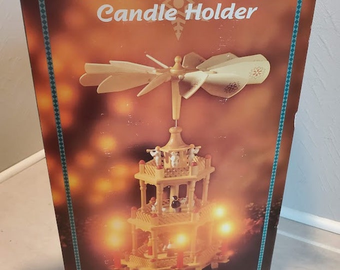 Vintage Wooden Carousel Candle Holder in Original Box Etsy