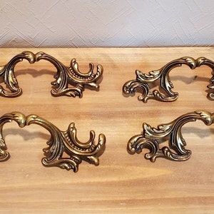 Vintage Antique Brass Victorian Drawer Pulls Cabinet Pulls Pull Handles