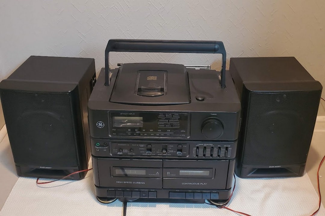 Vintage General Electric GE Boombox Disc/cassette/ AM /FM Etsy