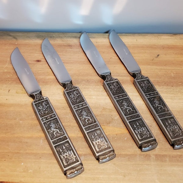 Vintage Nasco Crusader Stainless Steel Steak Knives - Set of 4