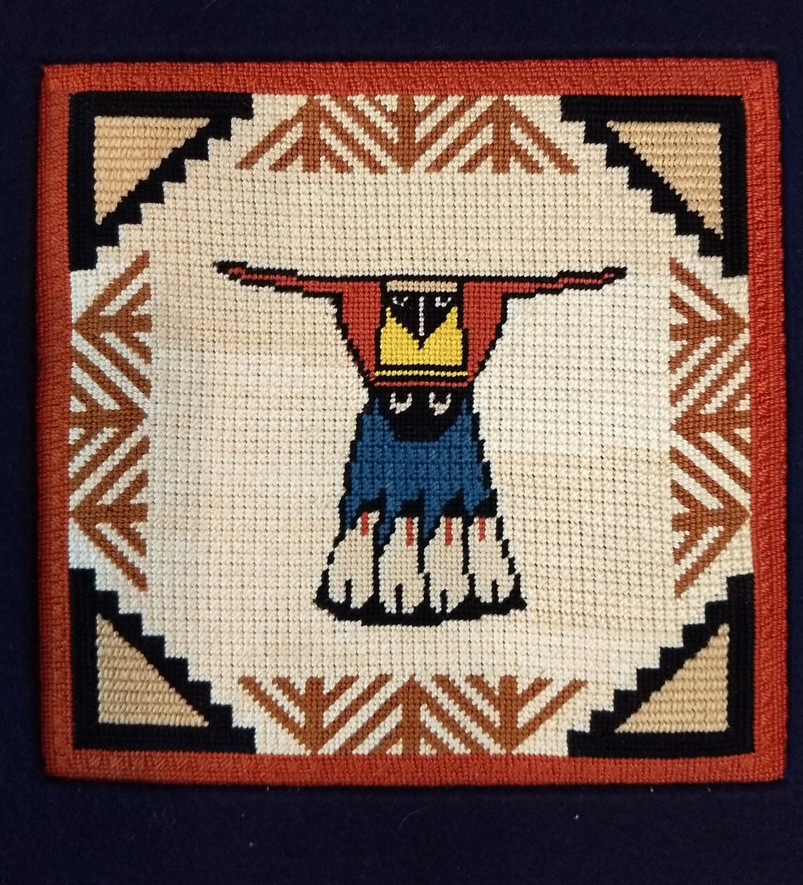 Native American Needlepoint Art Set of 2 Etsy