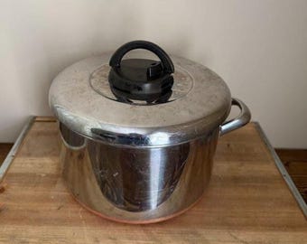 Vintage Revere Ware 4 Quart Pot with Steamer/Pressure Cooker Lid