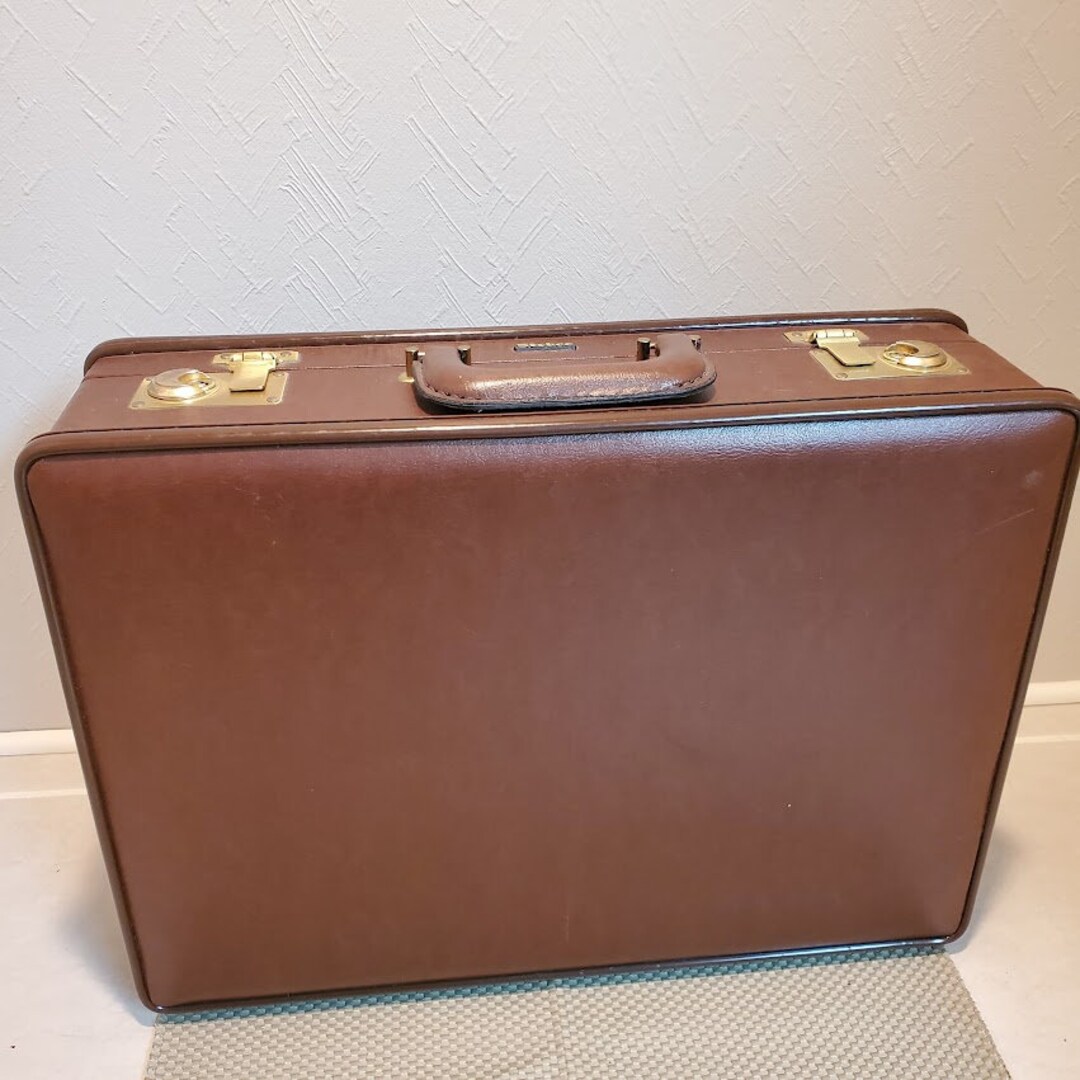 Vintage Stebco Brown Leather Briefcase With Lock and Key Etsy