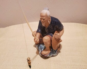 Vintage Shiwan Chinese "Mudman" Fisherman