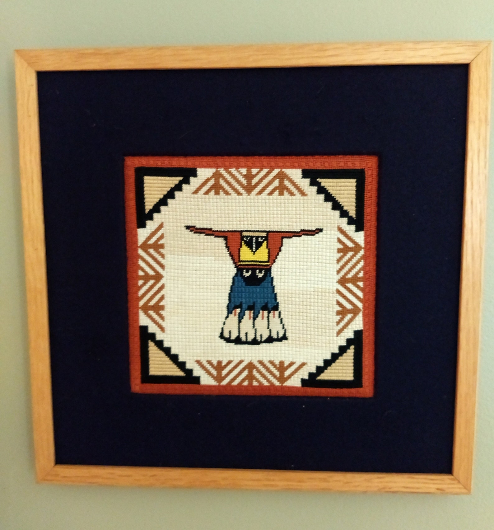 Native American Needlepoint Art Set of 2 Etsy