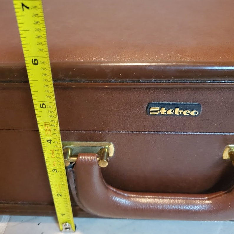 Vintage Stebco Brown Leather Briefcase With Lock and Key Etsy