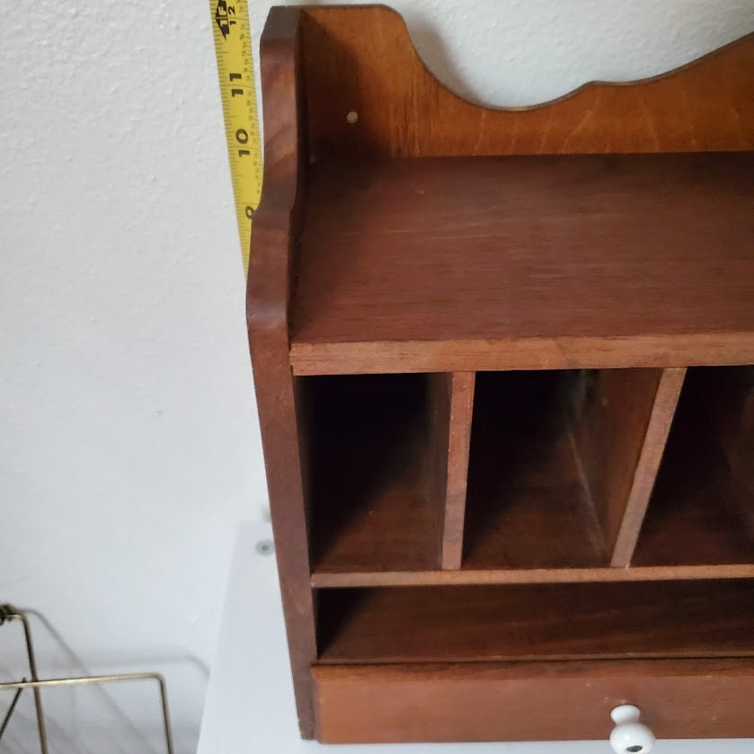 Vintage Wood Desk Organizer Wall Organizer Etsy