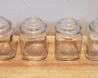 Vintage Anchor Hocking Apothecary Storage Jars - Set of 4