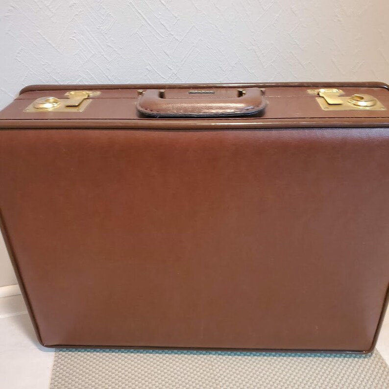 Vintage Stebco Brown Leather Briefcase With Lock and Key Etsy