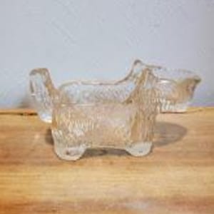 Vintage Clear Glass Scottie Dog Spoon Rest Creamer