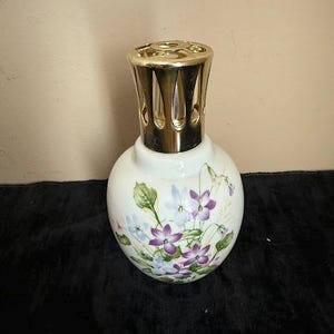 Lampe Berger Porcelaine Limoges - Décor Floral N°35 - Diffuseur Parfum (Occasion)