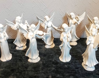 Beautiful Dresden Heavenly White Orchestra/Choir Angels - Set of 8