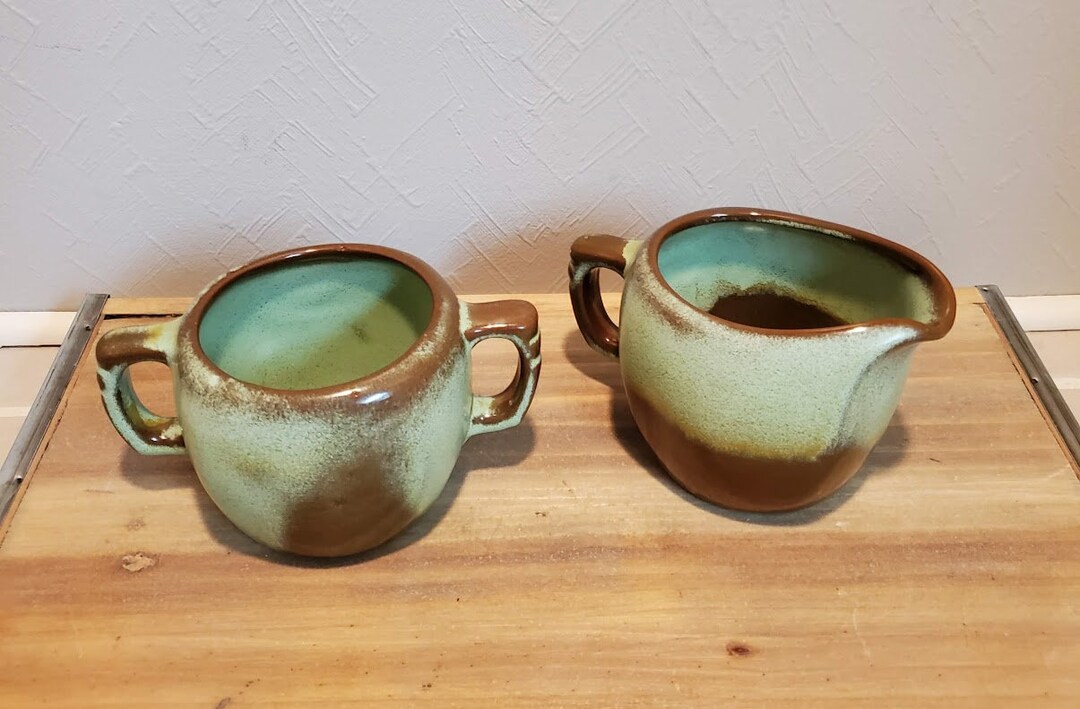 Vintage Frankoma Pottery Sugar and Creamer Set Etsy