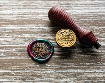 Merry christmas wax seal stamp Snowflake, sealing wax stamp, Christmas gifts for mother in law, penpal gift, stocking stuffer, craft kits