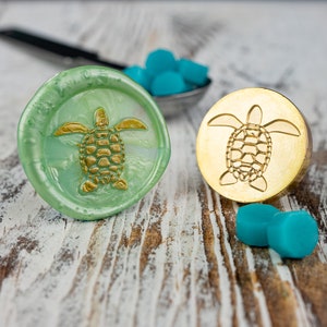 Wasserschildkröte premium 25 mm Messing Siegelwachs Stempel für Hochzeit, Valentinstag, Geburtstage, Verabredung Nacht, DIY Stempel.