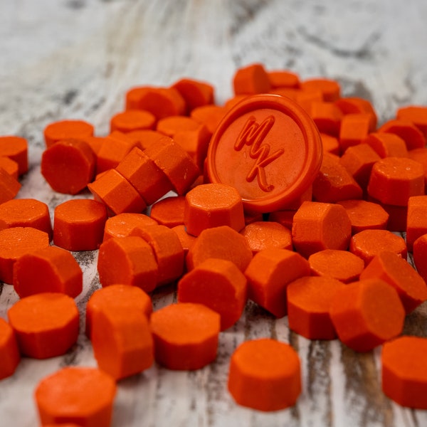 Pumpkin orange wax seal Beads, Halloween wax sealing beads in orange, Sealing wax beads, vintage DIY wax seal beads for invitations, wedding