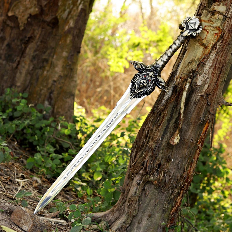 Royal Guard Sword World of Warcraft Replica Sword Medieval Fantasy Sword Handmade Display Sword Gift for Gamers Gift For Boyfriend, Gift USA image 7