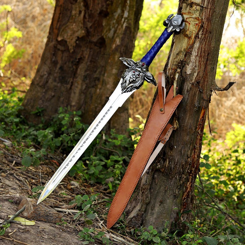 Royal Guard Sword World of Warcraft Replica Sword Medieval Fantasy Sword Handmade Display Sword Gift for Gamers Gift For Boyfriend, Gift USA image 2