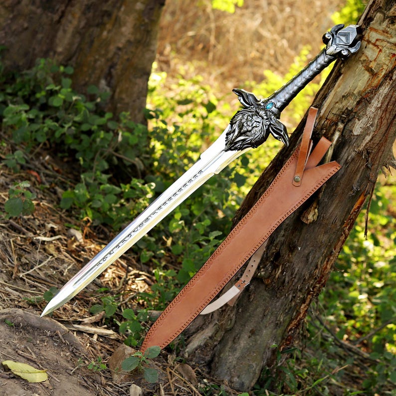 Royal Guard Sword World of Warcraft Replica Sword Medieval Fantasy Sword Handmade Display Sword Gift for Gamers Gift For Boyfriend, Gift USA image 15