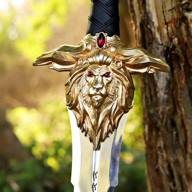 Royal Guard Sword World of Warcraft Replica Sword Medieval Fantasy Sword Handmade Display Sword Gift for Gamers Gift For Boyfriend, Gift USA image 12