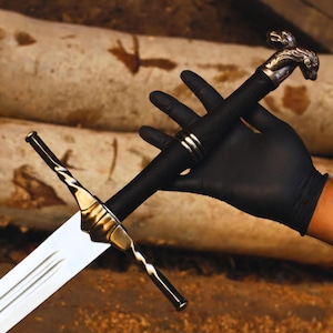 Handmade WITCHER Sword | Master Sword | Sword of GERALT of Rivia Witcher Sword | Griffin Silver Sword | Feline Ciri&#39;s Sword | Christmas Gift