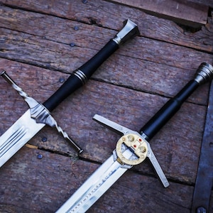 Handmade Pair of Geralt of Rivia Aerondight&#39;s Witcher Sword|Witcher 03|Sword of Wild Hunt Geralt of Rivia |Feline Sword| Christmas Gift USA.