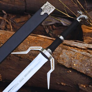Handmade WITCHER Sword | Feline Sword | Sword Of Geralt Of Rivia | Silver Sword | Witcher 03 Sword | Christmas Gift | Groomsmen Gift | USA.