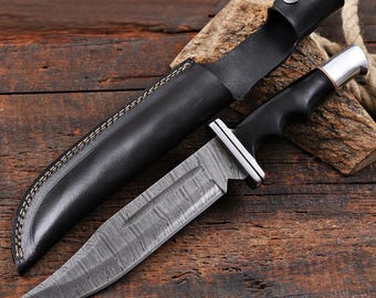 Scream 4 handgemaakt replica damastmes | Hero Ghostface-mes | Buck 120-jachtmes | Filmreplica | Horrorfilmrekwisiet | Real Blade VS