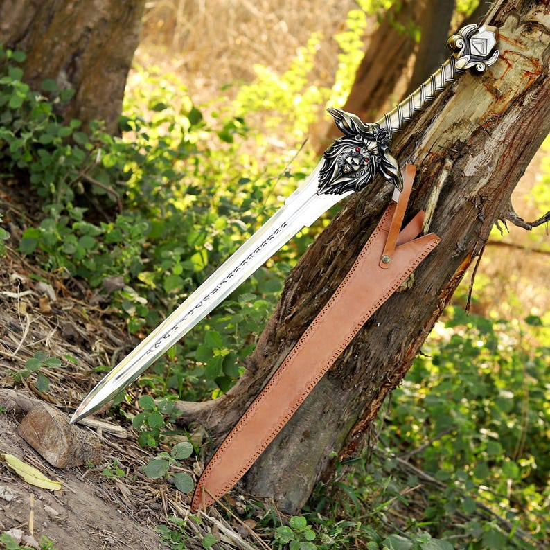 Royal Guard Sword World of Warcraft Replica Sword Medieval Fantasy Sword Handmade Display Sword Gift for Gamers Gift For Boyfriend, Gift USA image 6