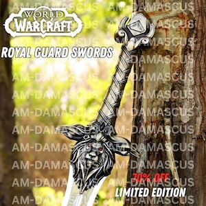 Royal Guard Sword World of Warcraft Replica Sword Medieval Fantasy Sword Handmade Display Sword Gift for Gamers Gift For Boyfriend, Gift USA