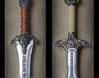 CONAN BARBAREN Replika Svärdpar, Conan Destroyer Faderns Svärd, Handgjord Atlantisk Svärdkung Cosplay, Julklapp, Pojkvänspresent