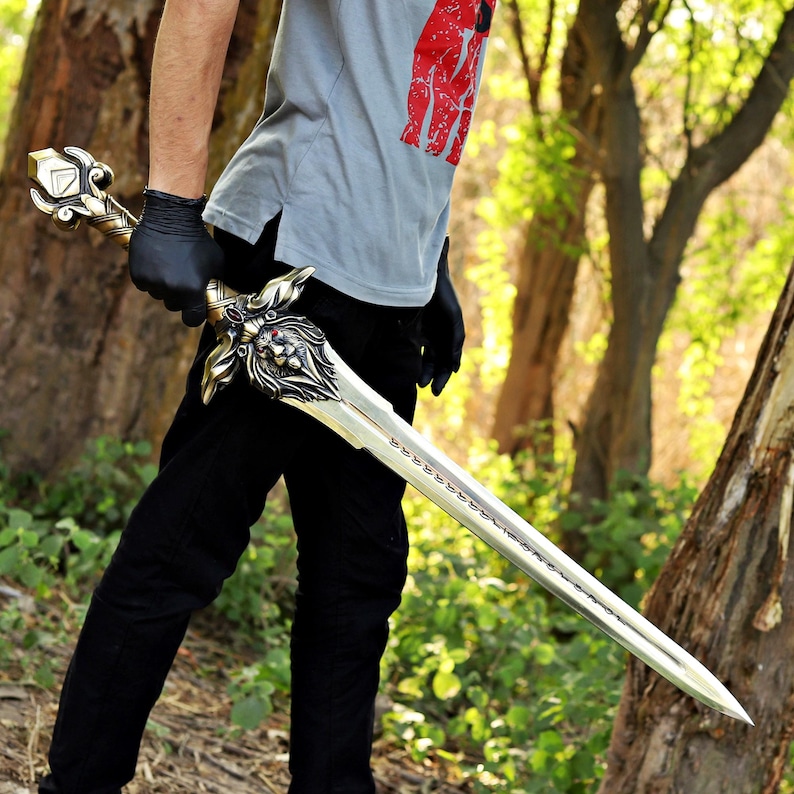 Royal Guard Sword World of Warcraft Replica Sword Medieval Fantasy Sword Handmade Display Sword Gift for Gamers Gift For Boyfriend, Gift USA image 9