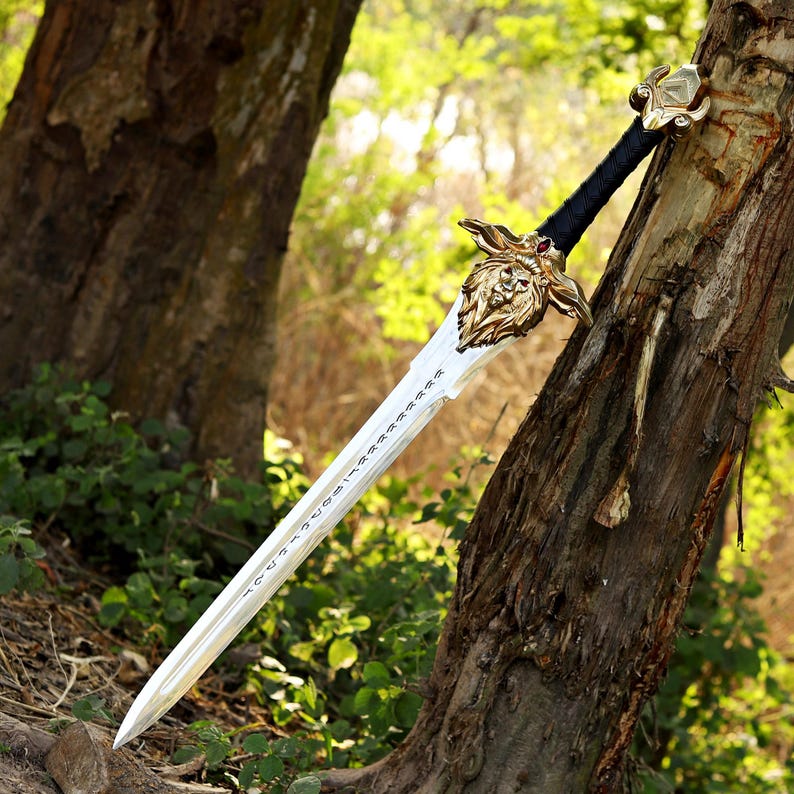Royal Guard Sword World of Warcraft Replica Sword Medieval Fantasy Sword Handmade Display Sword Gift for Gamers Gift For Boyfriend, Gift USA image 11