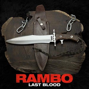 Handmade Rambo V Last Blood Replica Knife | Heart Stopper Knife | Full Tang Knife | Bowie Knife | Gift for him |Movie prop/Cosplay Knife USA