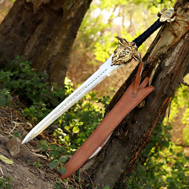 Royal Guard Sword World of Warcraft Replica Sword Medieval Fantasy Sword Handmade Display Sword Gift for Gamers Gift For Boyfriend, Gift USA image 10
