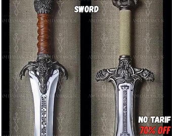 Handmade Conan Atlantean Sword | Etched Stainless Steel Fantasy Sword | Collector Display Barbarian Sword | Christmas Gift | USA
