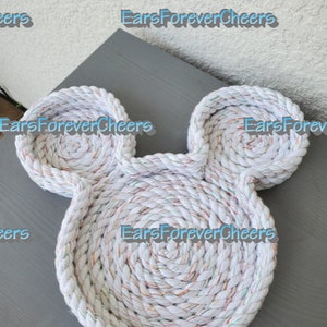Large - Mickey Rope Tray - Glitter Cotton