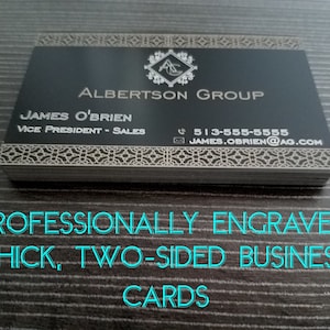 0.45mm THICK Laser Engraved Metal Business Cards