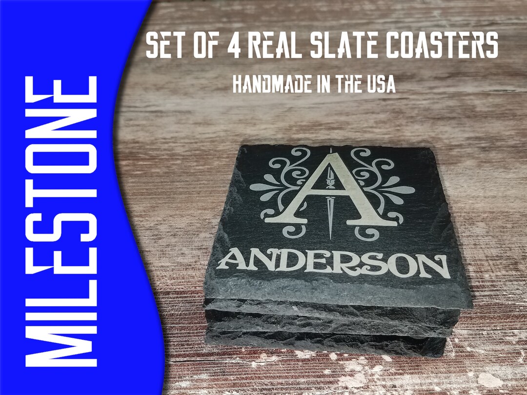 100% USA Handcrafted, Two Color, Custom Slate Coasters – MUST SEE! - Etsy