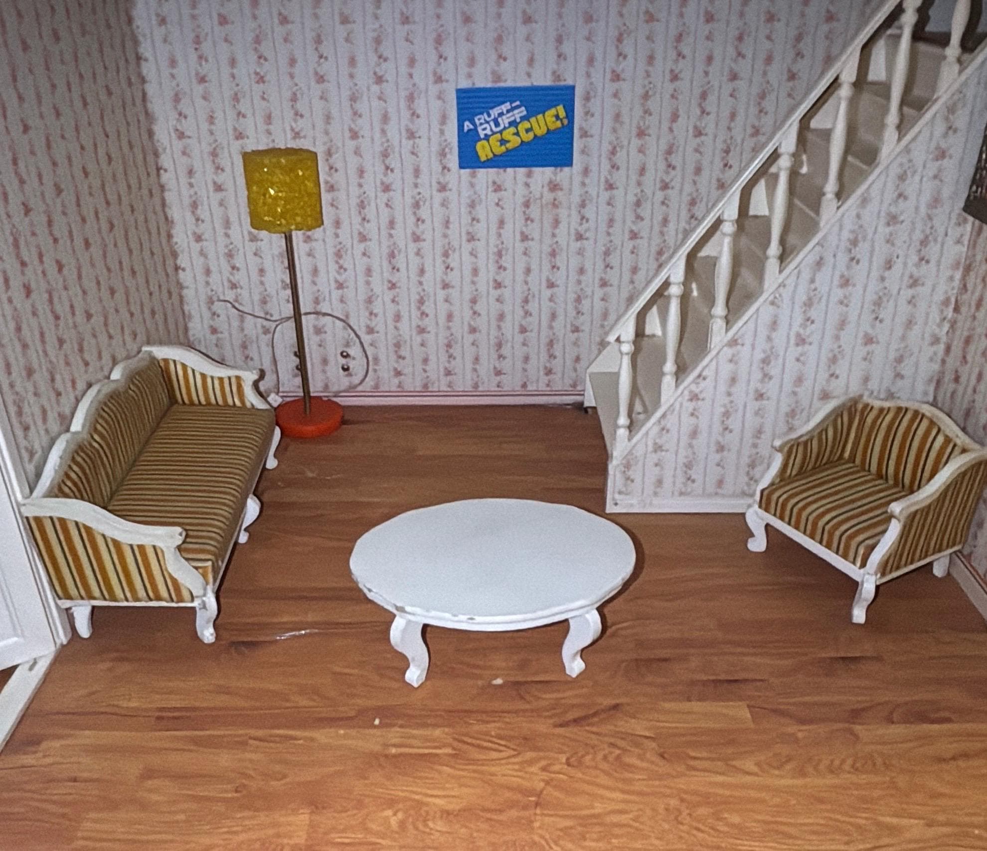 Lundby Wooden Dollhouse Furniture Set Living Room 1:18 Scale Sweden