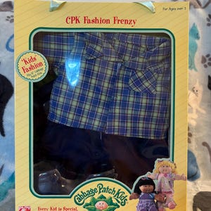 Play Along OAA Cabbage Patch Kids Fashion Frenzy Outfit Clothing | Boy | Plaid Shirt | NIP | 2004