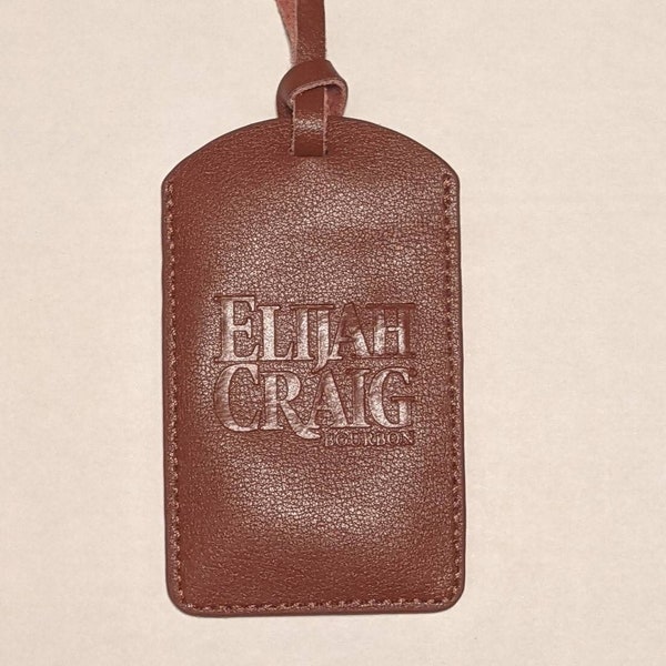 ELIJAH CRAIG BOURBON leather luggage tag branded Travel New