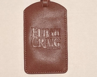 ELIJAH CRAIG BOURBON leather luggage tag branded Travel